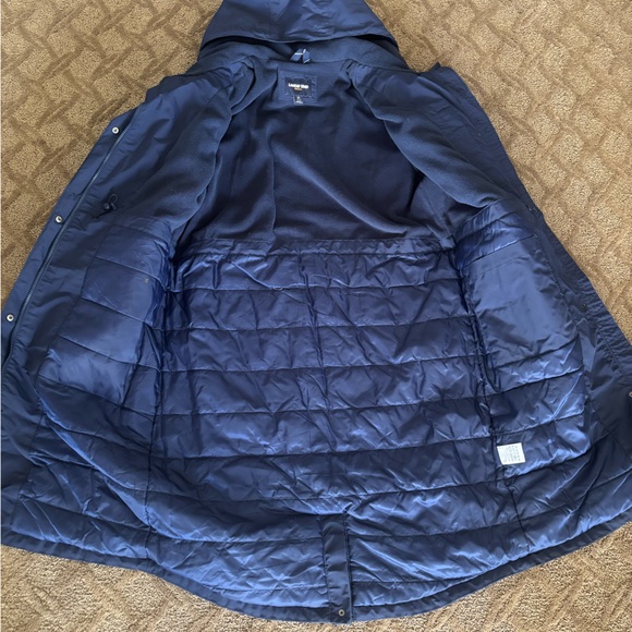Lands’ End Squall Hooded Long Parka Winter Lined Warm Coat Parka Navy Blue - Picture 8 of 15